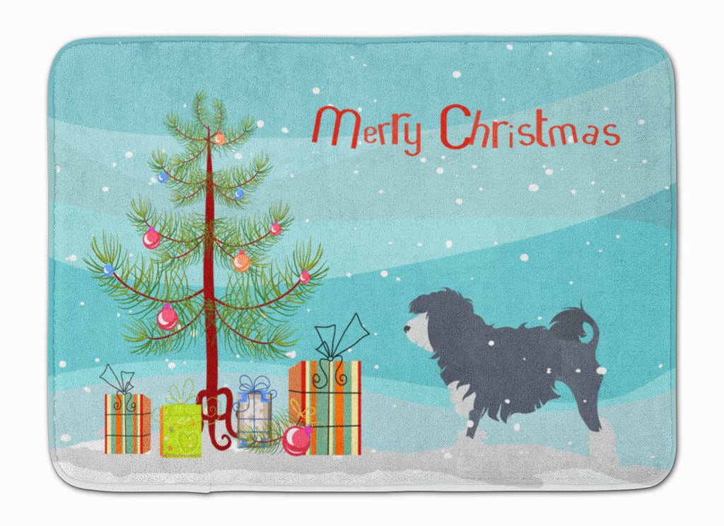 Lowchen Merry Christmas Tree Memory Foam Kitchen Mat Machine Washable Anti-Fatigue Cushion Comfort Bath or Kitchen Rug