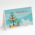 Maltese Merry Christmas Tree Greeting Cards Pack of 8 Blank Cards with Envelopes Whimsical A7 Size 5x7