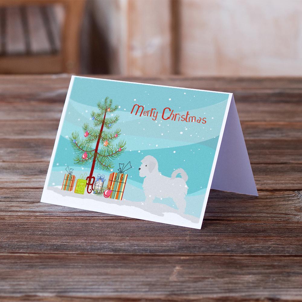 Maltese Merry Christmas Tree Greeting Cards Pack of 8 Blank Cards with Envelopes Whimsical A7 Size 5x7
