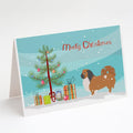 Pekingese Merry Christmas Tree Greeting Cards Pack of 8 Blank Cards with Envelopes Whimsical A7 Size 5x7