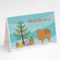 Pomeranian Merry Christmas Tree Greeting Cards Pack of 8 Blank Cards with Envelopes Whimsical A7 Size 5x7