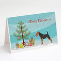 Airedale Terrier Merry Christmas Tree Greeting Cards Pack of 8 Blank Cards with Envelopes Whimsical A7 Size 5x7