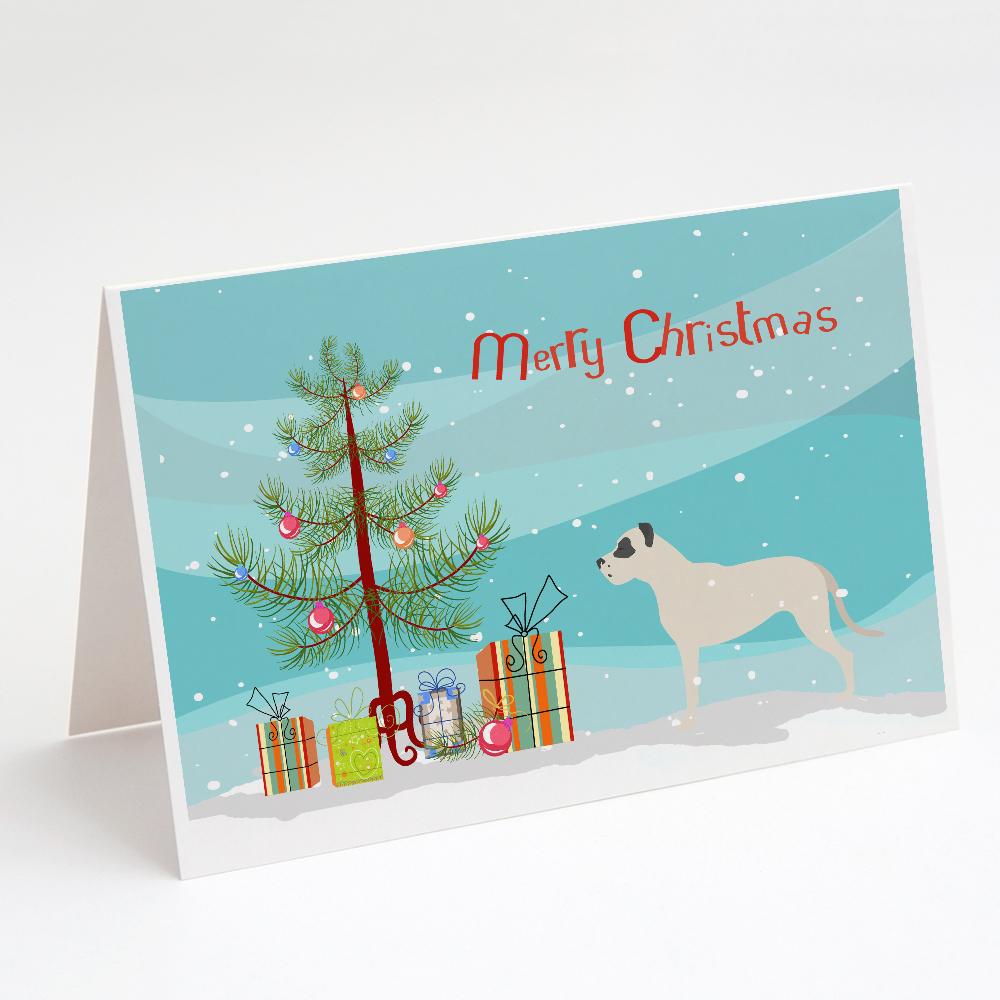 Dogo Argentino Merry Christmas Tree Greeting Cards Pack of 8 Blank Cards with Envelopes Whimsical A7 Size 5x7
