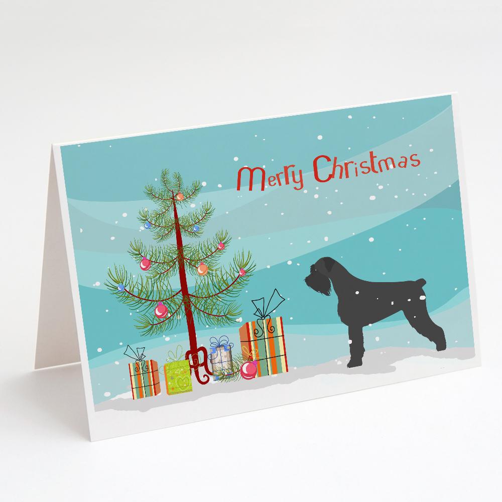 Giant Schnauzer Merry Christmas Tree Greeting Cards Pack of 8 Blank Cards with Envelopes Whimsical A7 Size 5x7