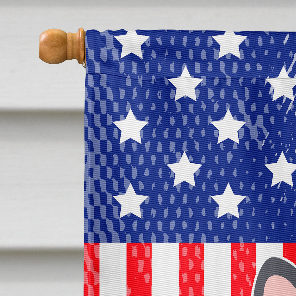Patriotic USA French Bulldog Black White House Flag 28x40 Porch Sleeve Pole Decorative Outside Yard Banner Artwork Wall Hanging, Polyester