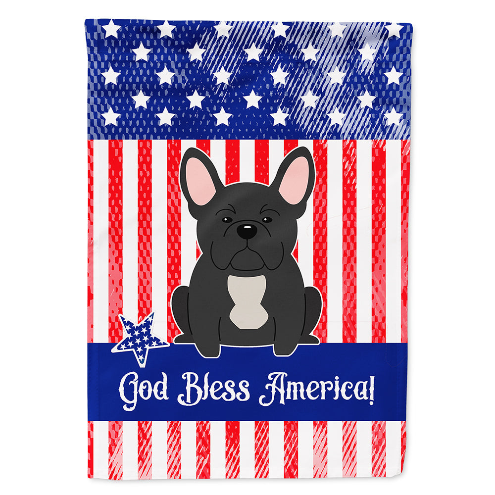 Patriotic USA French Bulldog Black House Flag 28x40 Porch Sleeve Pole Decorative Outside Yard Banner Artwork Wall Hanging, Polyester
