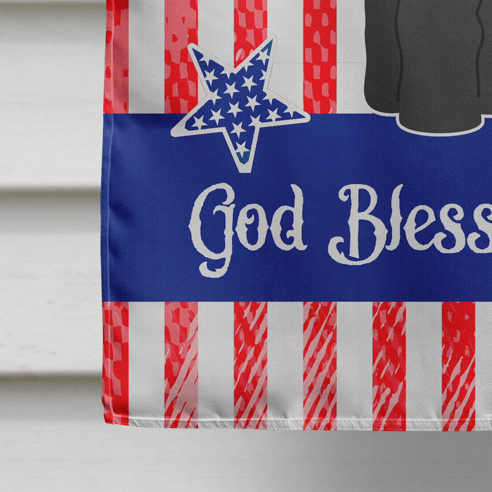 Patriotic USA Black Russian Terrier House Flag 28x40 Porch Sleeve Pole Decorative Outside Yard Banner Artwork Wall Hanging, Polyester