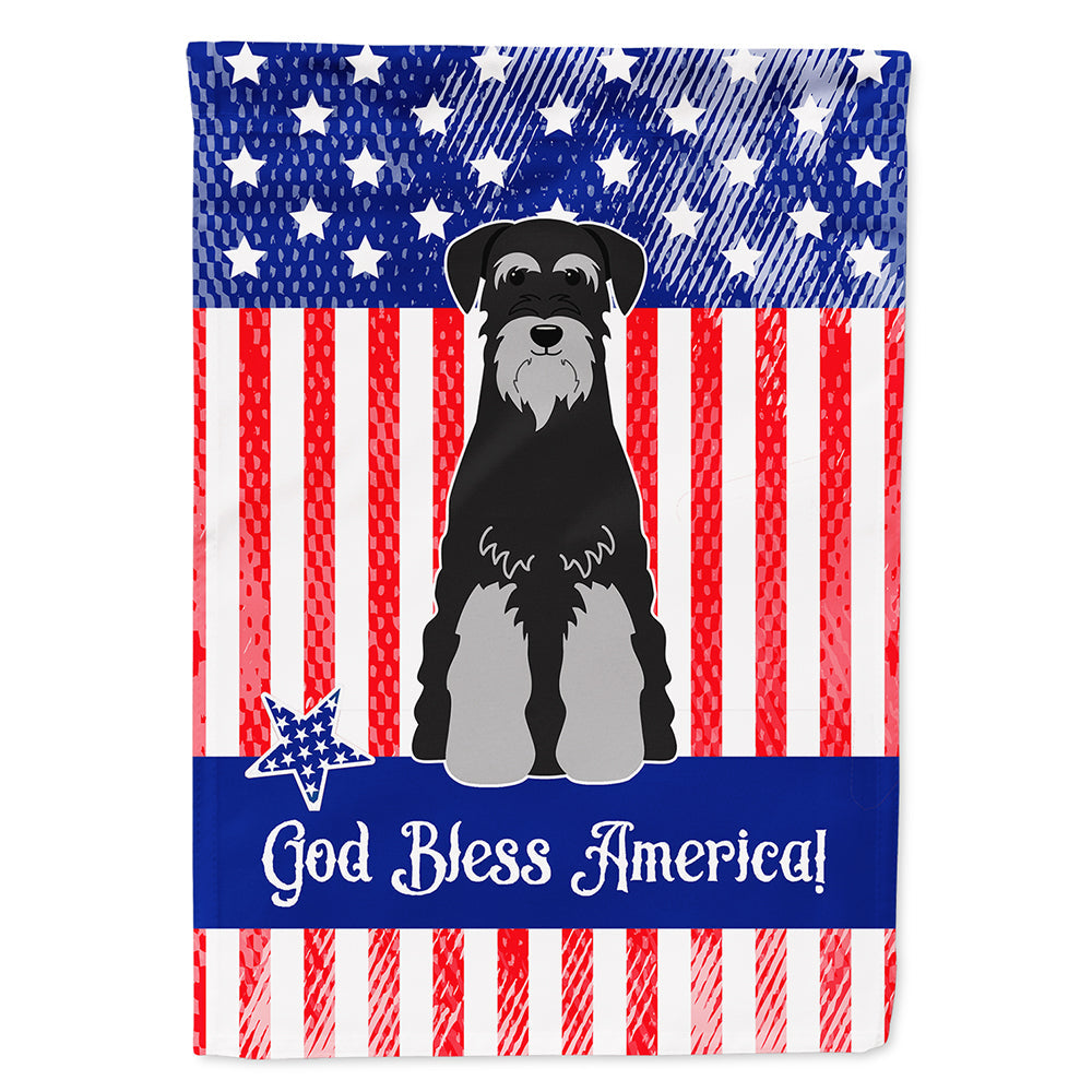 Patriotic USA Standard Schnauzer Black Grey House Flag 28x40 Porch Sleeve Pole Decorative Outside Yard Banner Artwork Wall Hanging, Polyester