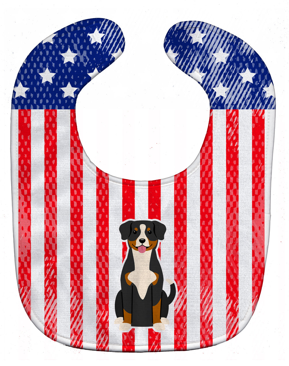 Patriotic USA Entlebucher Baby Bib Easy-Clean Baby Bib Baby Feeding Accessory Baby Mealtime Essential, 10 x 13, Multicolor