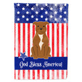 Patriotic USA Staffordshire Bull Terrier Brown House Flag 28x40 Porch Sleeve Pole Decorative Outside Yard Banner Artwork Wall Hanging, Polyester