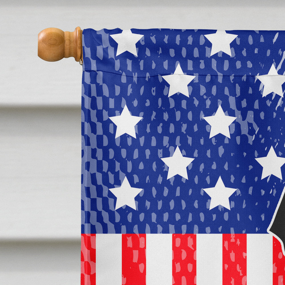 Patriotic USA Black Labrador House Flag 28x40 Porch Sleeve Pole Decorative Outside Yard Banner Artwork Wall Hanging, Polyester