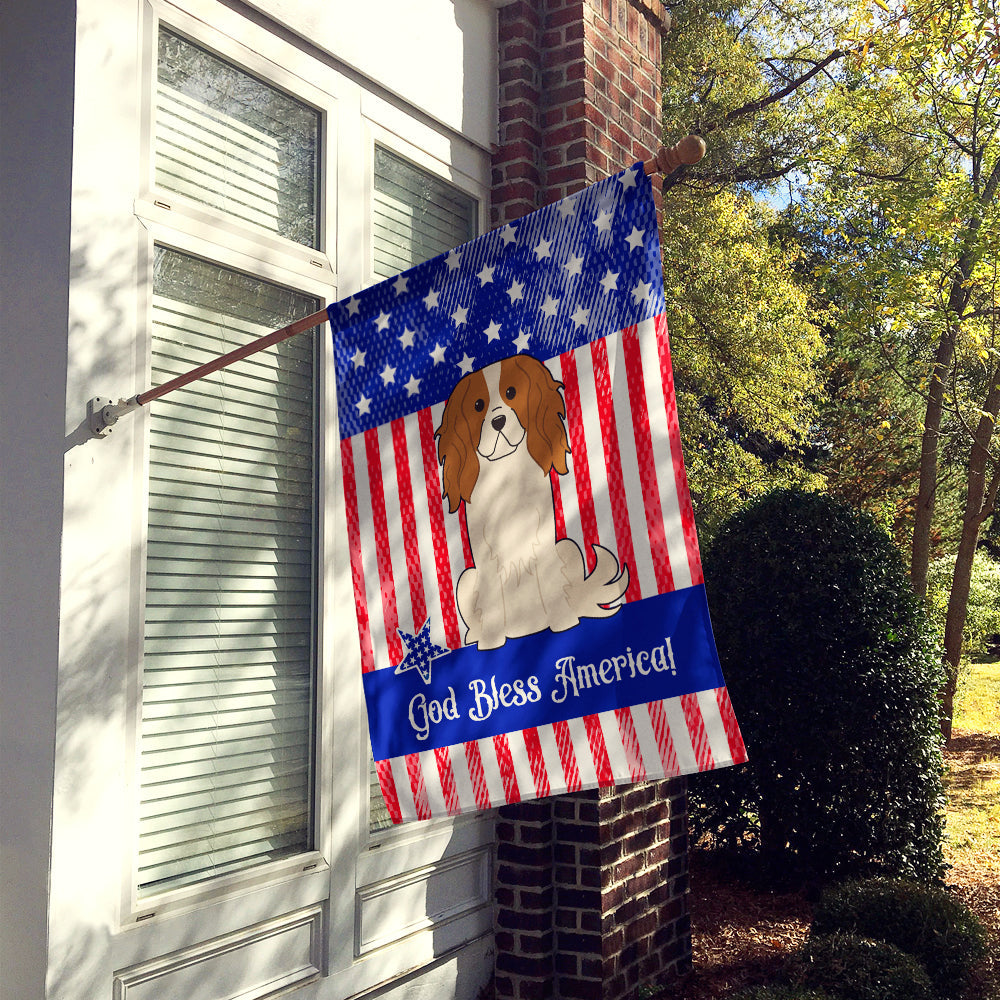 Patriotic USA Cavalier Spaniel House Flag 28x40 Porch Sleeve Pole Decorative Outside Yard Banner Artwork Wall Hanging, Polyester