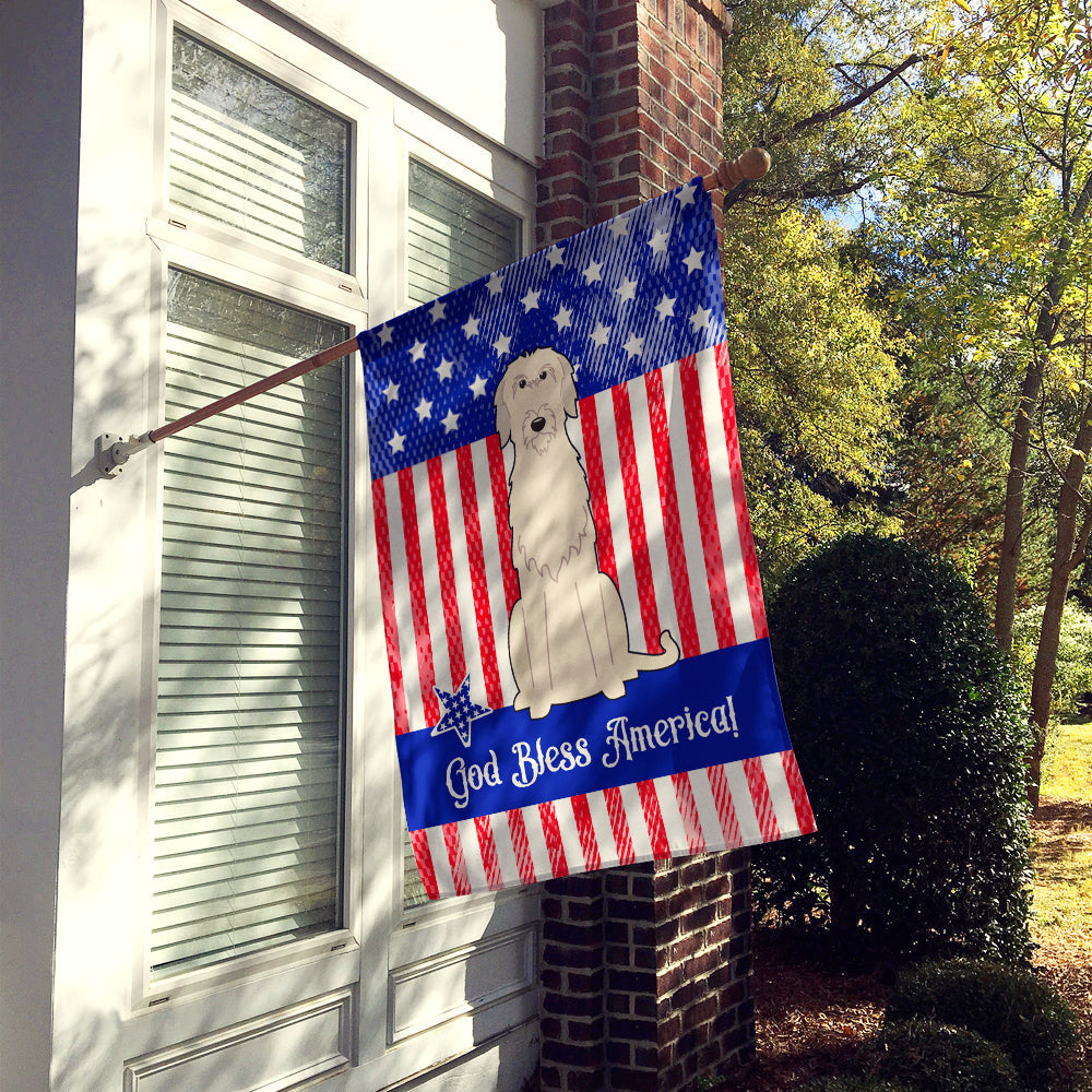Patriotic USA Irish Wolfhound House Flag 28x40 Porch Sleeve Pole Decorative Outside Yard Banner Artwork Wall Hanging, Polyester