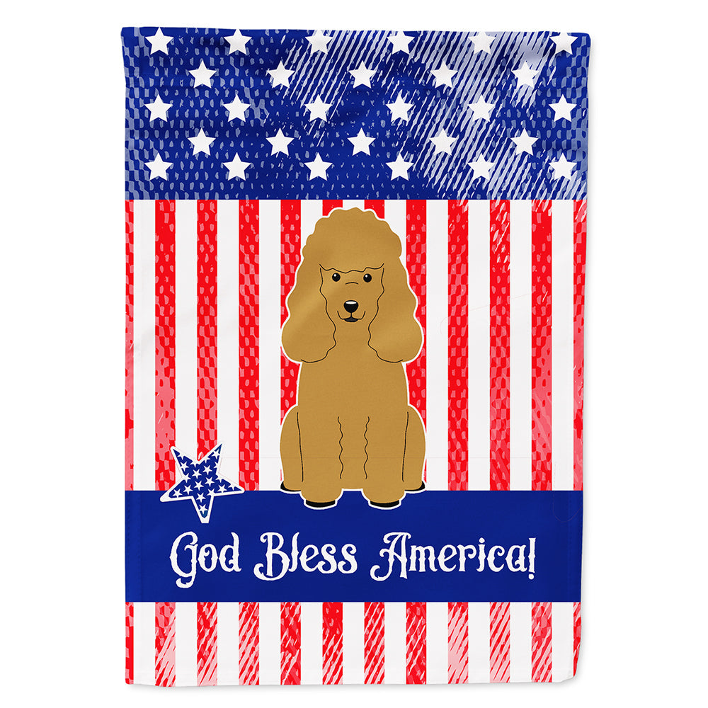 Patriotic USA Poodle Tan House Flag 28x40 Porch Sleeve Pole Decorative Outside Yard Banner Artwork Wall Hanging, Polyester