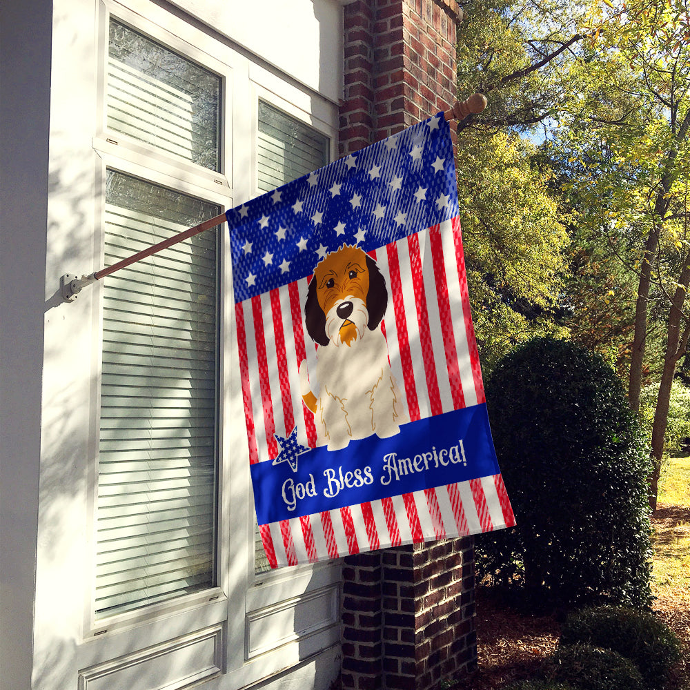 Patriotic USA Petit Basset Griffon Veenden House Flag 28x40 Porch Sleeve Pole Decorative Outside Yard Banner Artwork Wall Hanging, Polyester