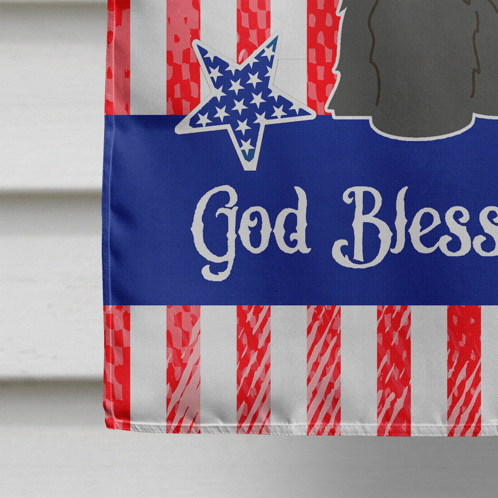 Patriotic USA Briard Black House Flag 28x40 Porch Sleeve Pole Decorative Outside Yard Banner Artwork Wall Hanging, Polyester