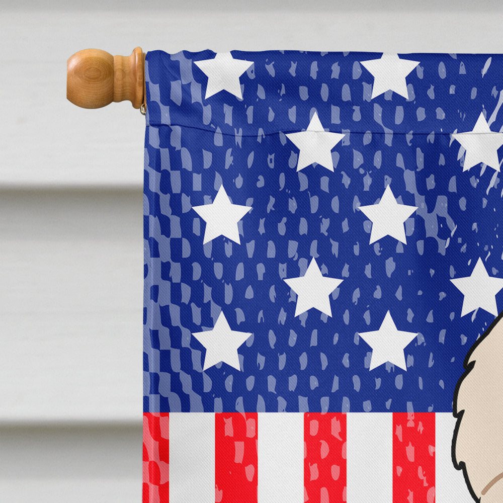 Patriotic USA Great Pyrenese House Flag 28x40 Porch Sleeve Pole Decorative Outside Yard Banner Artwork Wall Hanging, Polyester