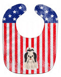 Patriotic USA Shih Tzu Black White Baby Bib Easy-Clean Baby Bib Baby Feeding Accessory Baby Mealtime Essential, 10 x 13, Multicolor