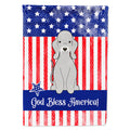 Patriotic USA Bedlington Terrier Blue House Flag 28x40 Porch Sleeve Pole Decorative Outside Yard Banner Artwork Wall Hanging, Polyester