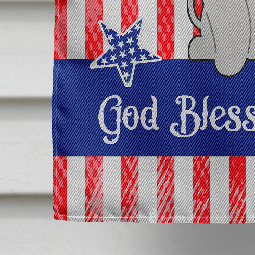 Patriotic USA Bedlington Terrier Blue House Flag 28x40 Porch Sleeve Pole Decorative Outside Yard Banner Artwork Wall Hanging, Polyester