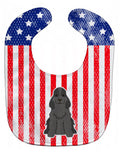 Patriotic USA Cocker Spaniel Black Baby Bib Easy-Clean Baby Bib Baby Feeding Accessory Baby Mealtime Essential, 10 x 13, Multicolor