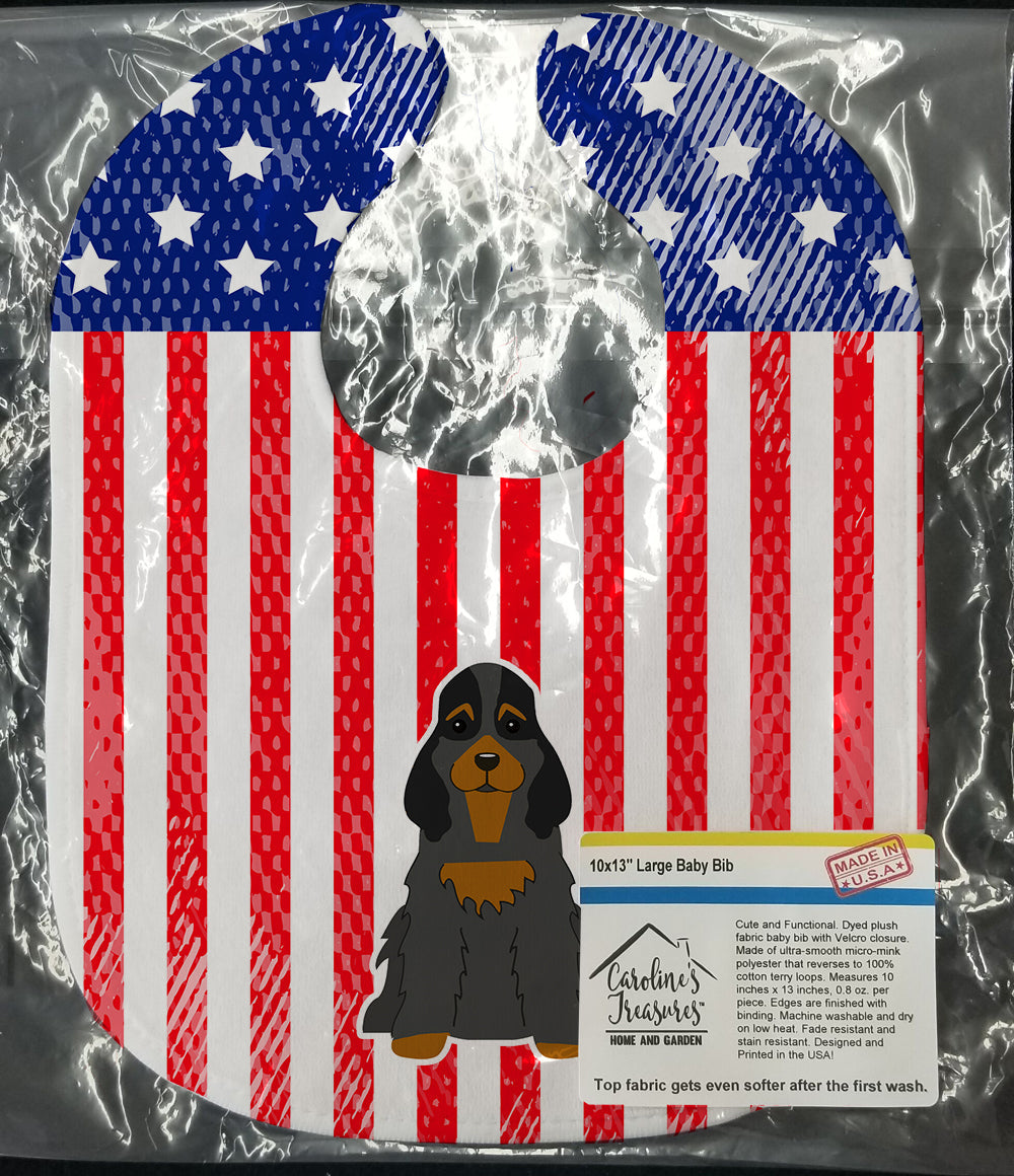 Patriotic USA Cocker Spaniel Black Tan Baby Bib Easy-Clean Baby Bib Baby Feeding Accessory Baby Mealtime Essential, 10 x 13, Multicolor