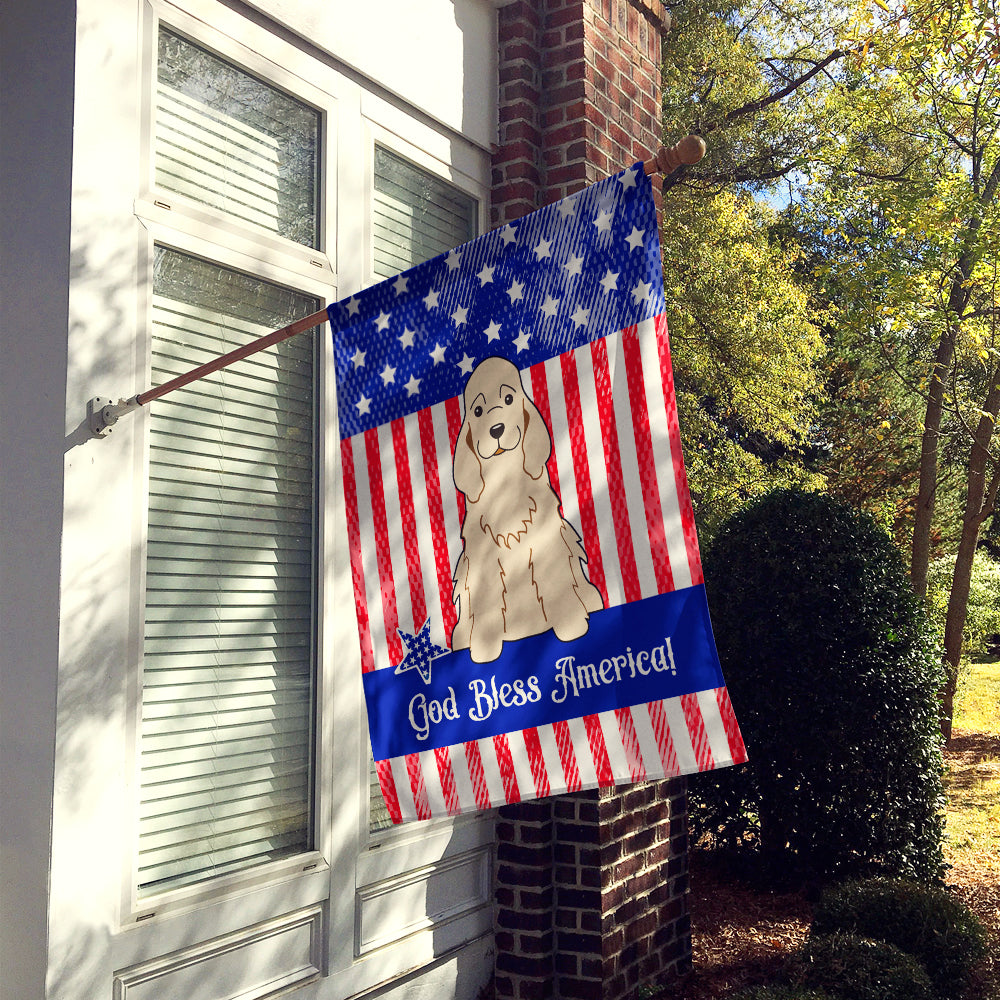 Patriotic USA Cocker Spaniel Buff House Flag 28x40 Porch Sleeve Pole Decorative Outside Yard Banner Artwork Wall Hanging, Polyester