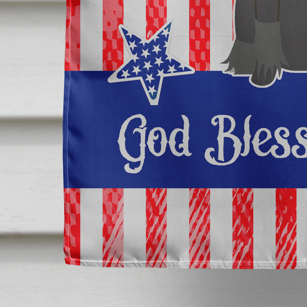 Patriotic USA Chinese Crested Black House Flag 28x40 Porch Sleeve Pole Decorative Outside Yard Banner Artwork Wall Hanging, Polyester