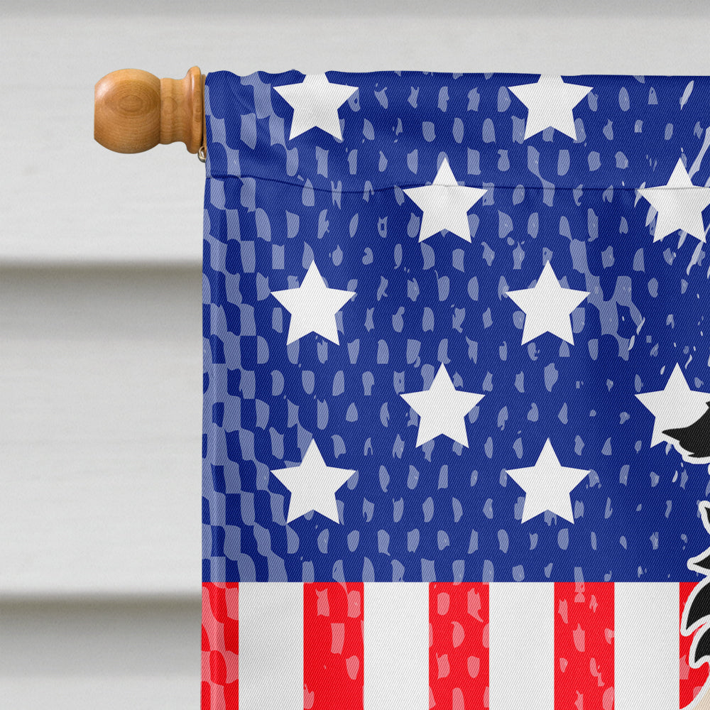Patriotic USA Border Collie Black White House Flag 28x40 Porch Sleeve Pole Decorative Outside Yard Banner Artwork Wall Hanging, Polyester