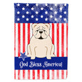 Patriotic USA English Bulldog White House Flag 28x40 Porch Sleeve Pole Decorative Outside Yard Banner Artwork Wall Hanging, Polyester
