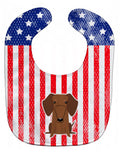 Patriotic USA Dachshund Red Brown Baby Bib Easy-Clean Baby Bib Baby Feeding Accessory Baby Mealtime Essential, 10 x 13, Multicolor