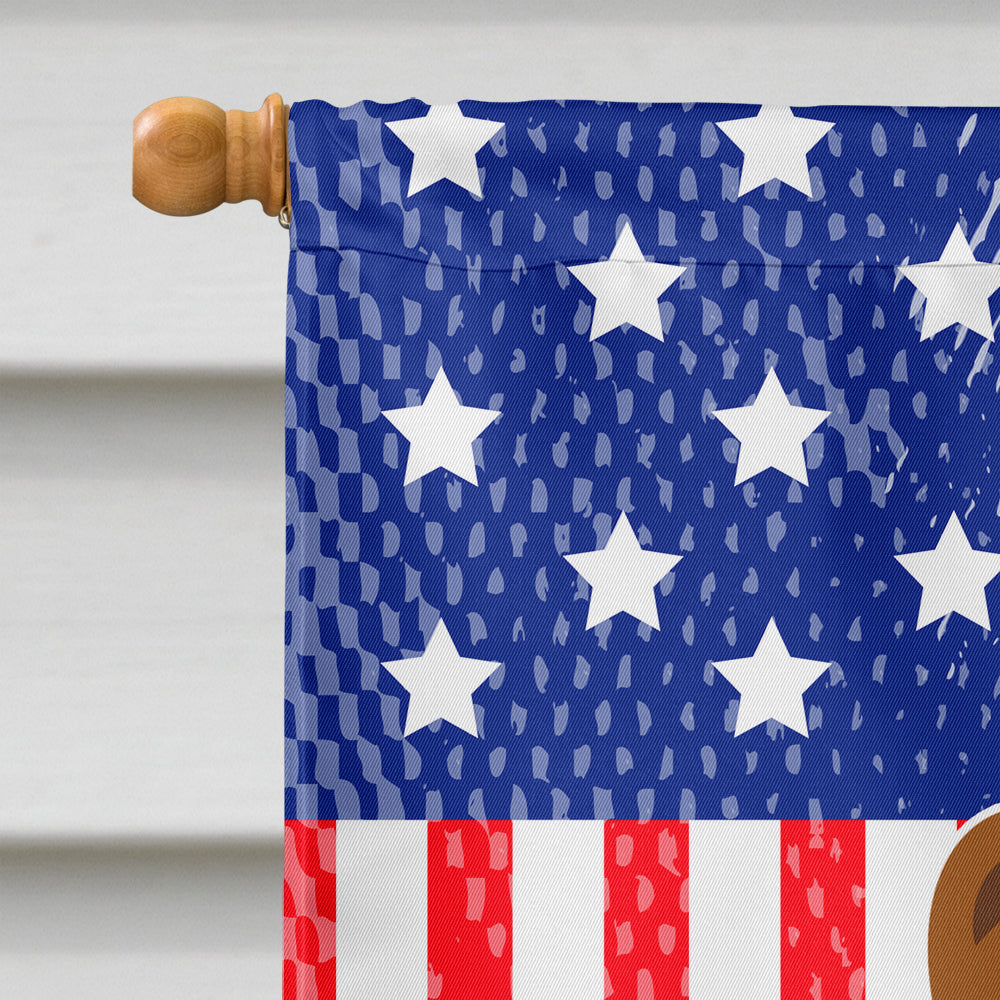 Patriotic USA Chow Chow Red House Flag 28x40 Porch Sleeve Pole Decorative Outside Yard Banner Artwork Wall Hanging, Polyester