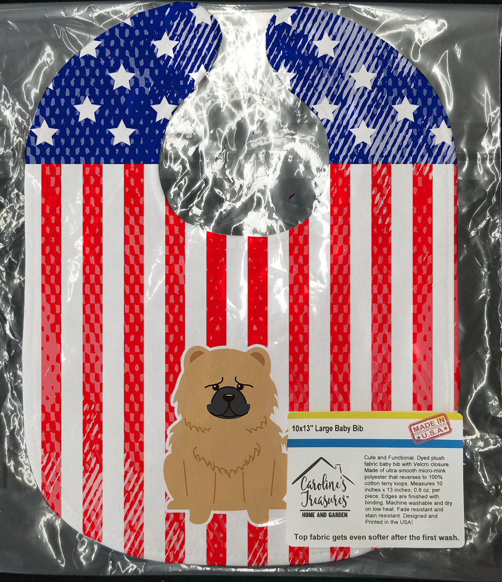 Patriotic USA Chow Chow Cream Baby Bib Easy-Clean Baby Bib Baby Feeding Accessory Baby Mealtime Essential, 10 x 13, Multicolor