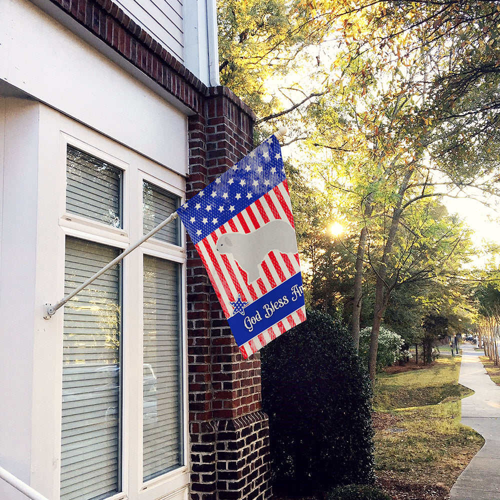 USA Patriotic Spanish Water Dog House Flag 28x40 Porch Sleeve Pole Decorative Outside Yard Banner Artwork Wall Hanging, Polyester