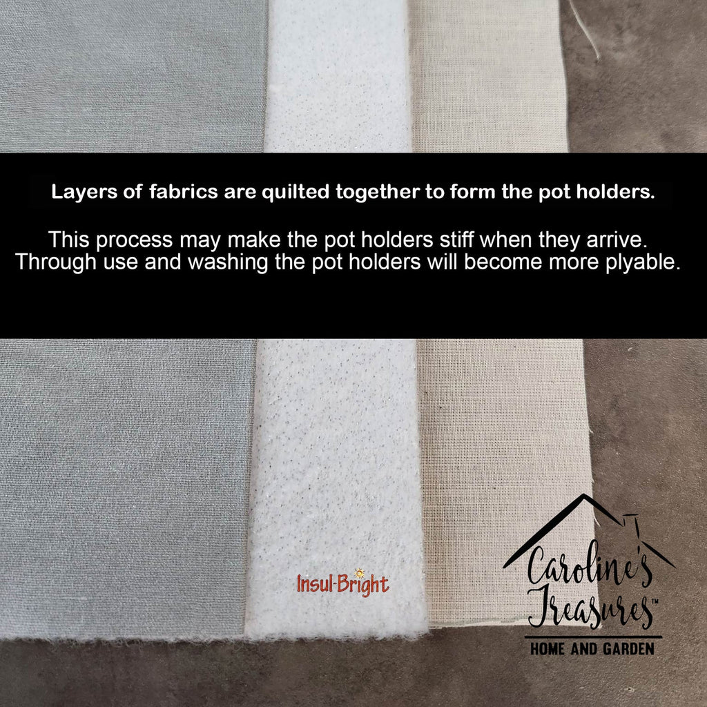 USA Patriotic Australian Shepherd Dog Pot Holder Set of 2 Heat Resistant Quilted Hot Pads 7.5 x 7.5 Inch, Insulated Kitchen Trivets for Cooking & Baking