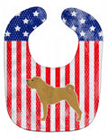 USA Patriotic Shar Pei Baby Bib Easy-Clean Baby Bib Baby Feeding Accessory Baby Mealtime Essential, 10 x 13, Multicolor