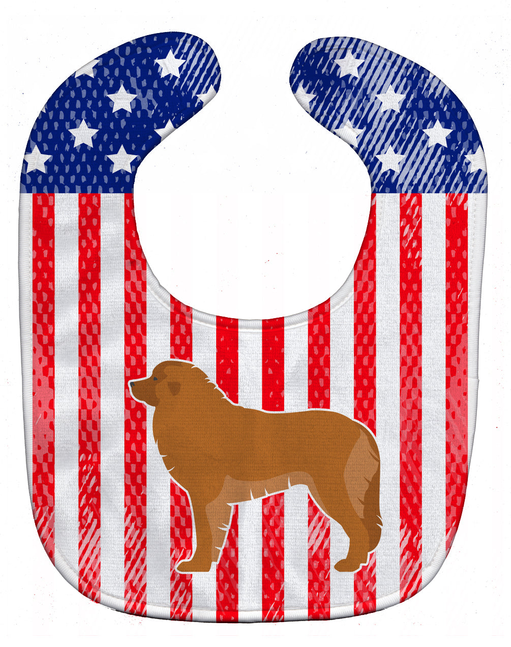 USA Patriotic Leonberger Baby Bib Easy-Clean Baby Bib Baby Feeding Accessory Baby Mealtime Essential, 10 x 13, Multicolor