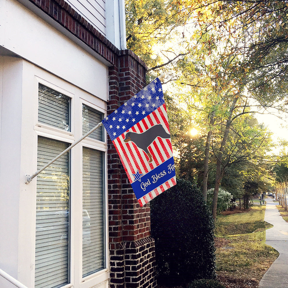 USA Patriotic Rottweiler House Flag 28x40 Porch Sleeve Pole Decorative Outside Yard Banner Artwork Wall Hanging, Polyester