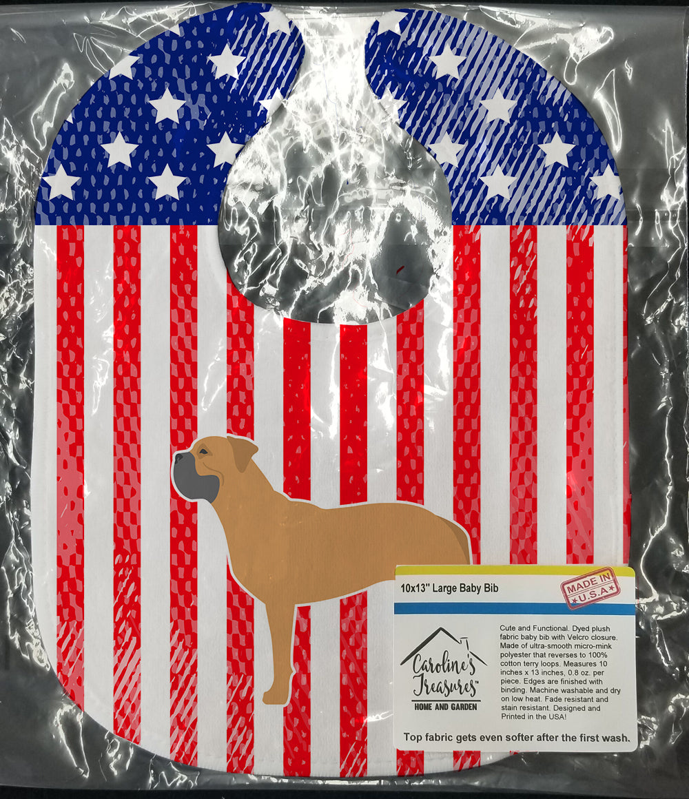 USA Patriotic Bullmastiff Baby Bib Easy-Clean Baby Bib Baby Feeding Accessory Baby Mealtime Essential, 10 x 13, Multicolor