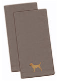 Border Terrier Gray Embroidered Towel Set of 2