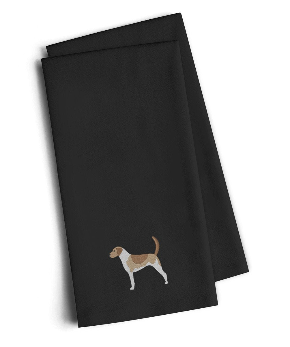 American Foxhound Black Embroidered Towel Set of 2 Decorative Bathroom Guest Hand Towel for Hand, Face, Tea, Dishcloth, 19 X 25, Black
