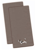 Basset Hound Gray Embroidered Towel Set of 2