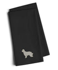 Pyrenean Shepherd Black Embroidered Towel Set of 2 Decorative Bathroom Guest Hand Towel for Hand, Face, Tea, Dishcloth, 19 X 25, Black