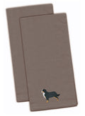 Bernese Mountain Dog Gray Embroidered Towel Set of 2