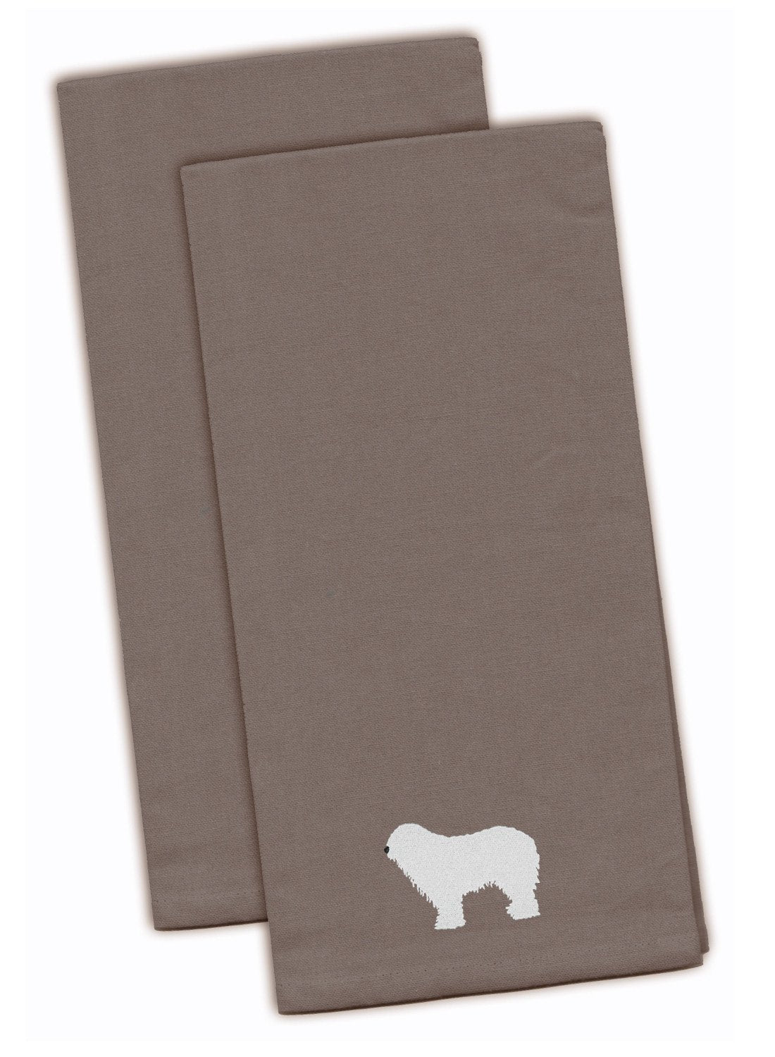 Komondor Gray Embroidered Towel Set of 2