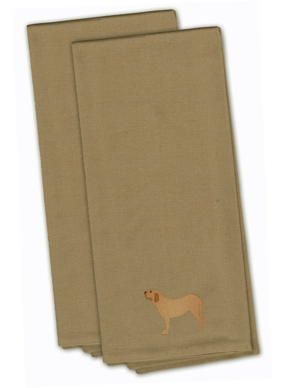 Fila Brasileiro Tan Embroidered Towel Set of 2 Decorative Bathroom Guest Hand Towel for Hand, Face, Tea, Dishcloth, 19 X 25, Tan
