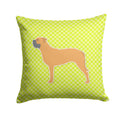 Bullmastiff Checkerboard Green Decorative Throw Pillow 14x14 Indoor Outdoor Accent Cushion, Fabric Cover with Insert for Sofa, Bed, Porch & Living Room