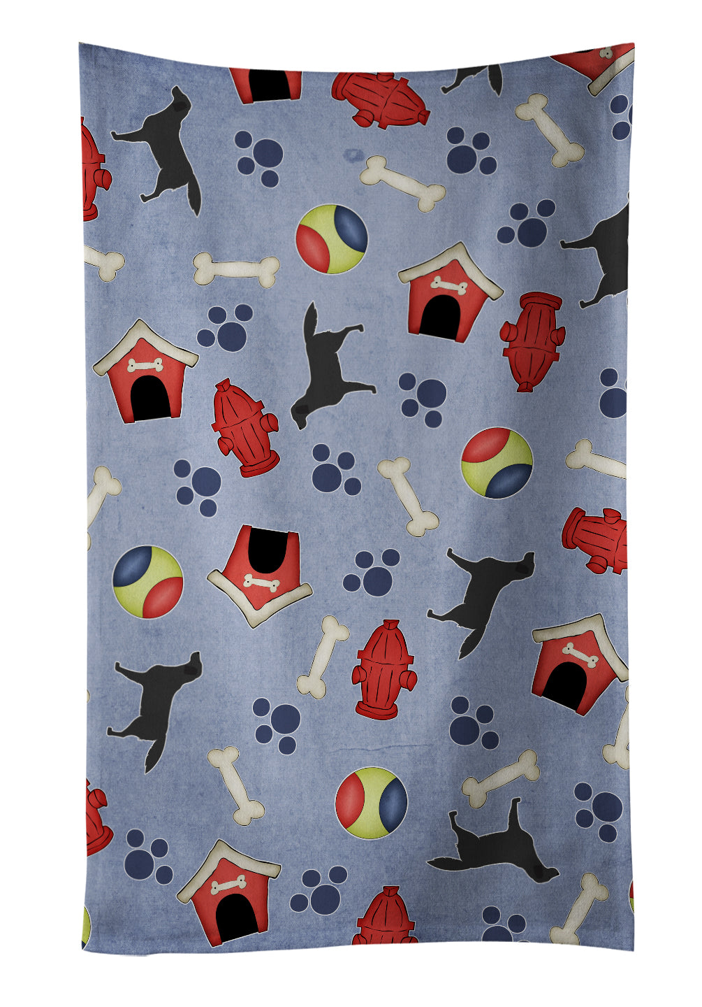 Black Labrador Retriever Dog House Collection Kitchen Towel Velour Plush Front and Cotton Loop Back Machine Washable
