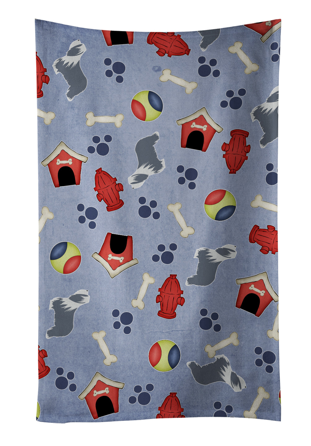 Bearded Collie Dog House Collection Kitchen Towel Velour Plush Front and Cotton Loop Back Machine Washable