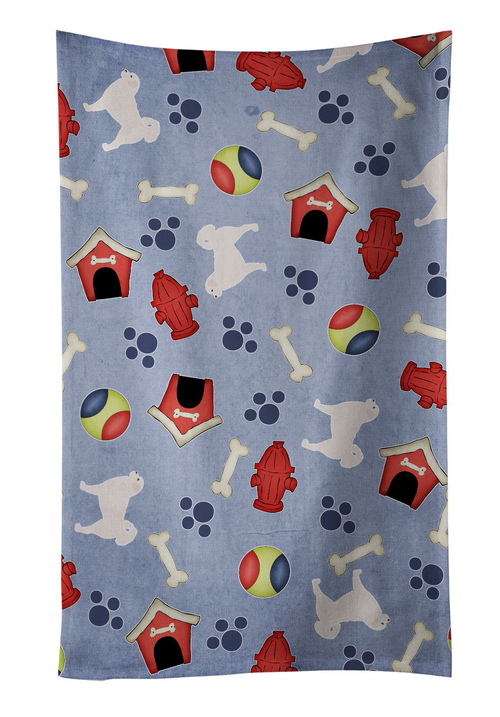Polish Tatra Sheepdog Dog House Collection Kitchen Towel Velour Plush Front and Cotton Loop Back Machine Washable